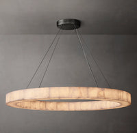 WOMO Lueur Round Alabaster Chandelier - Rivage