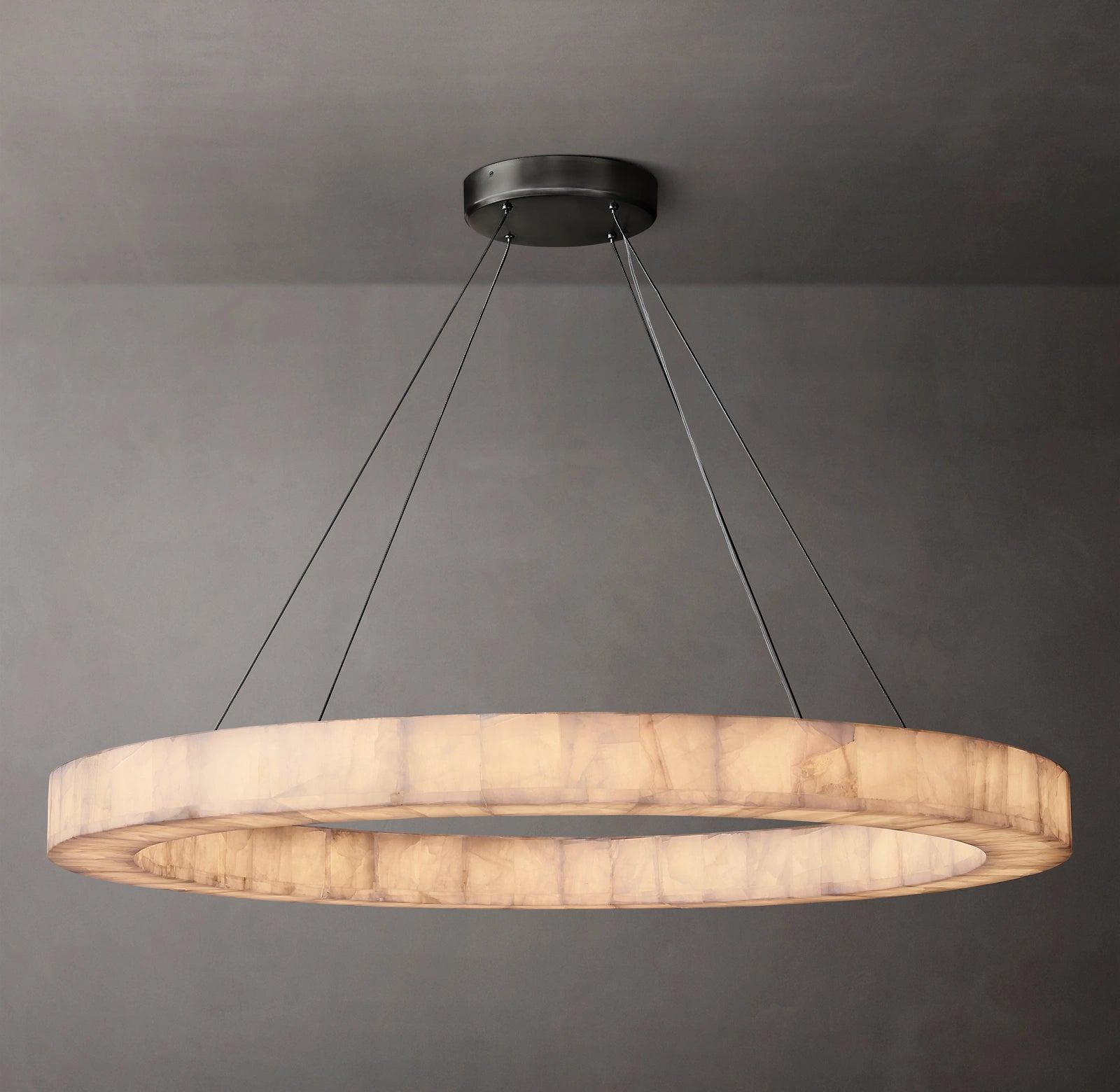 WOMO Lueur Round Alabaster Chandelier - Rivage