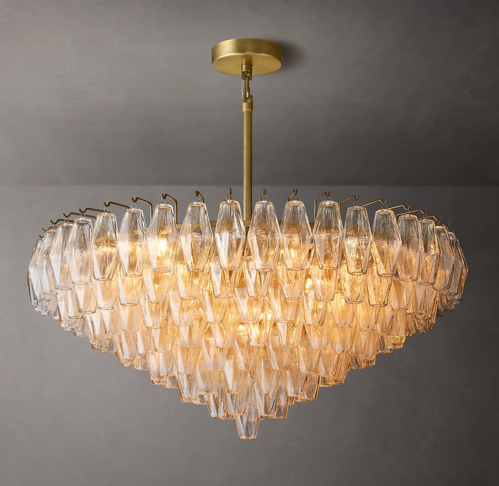 WOMO Clear Murano Glass Tiered Chandelier - Chiara