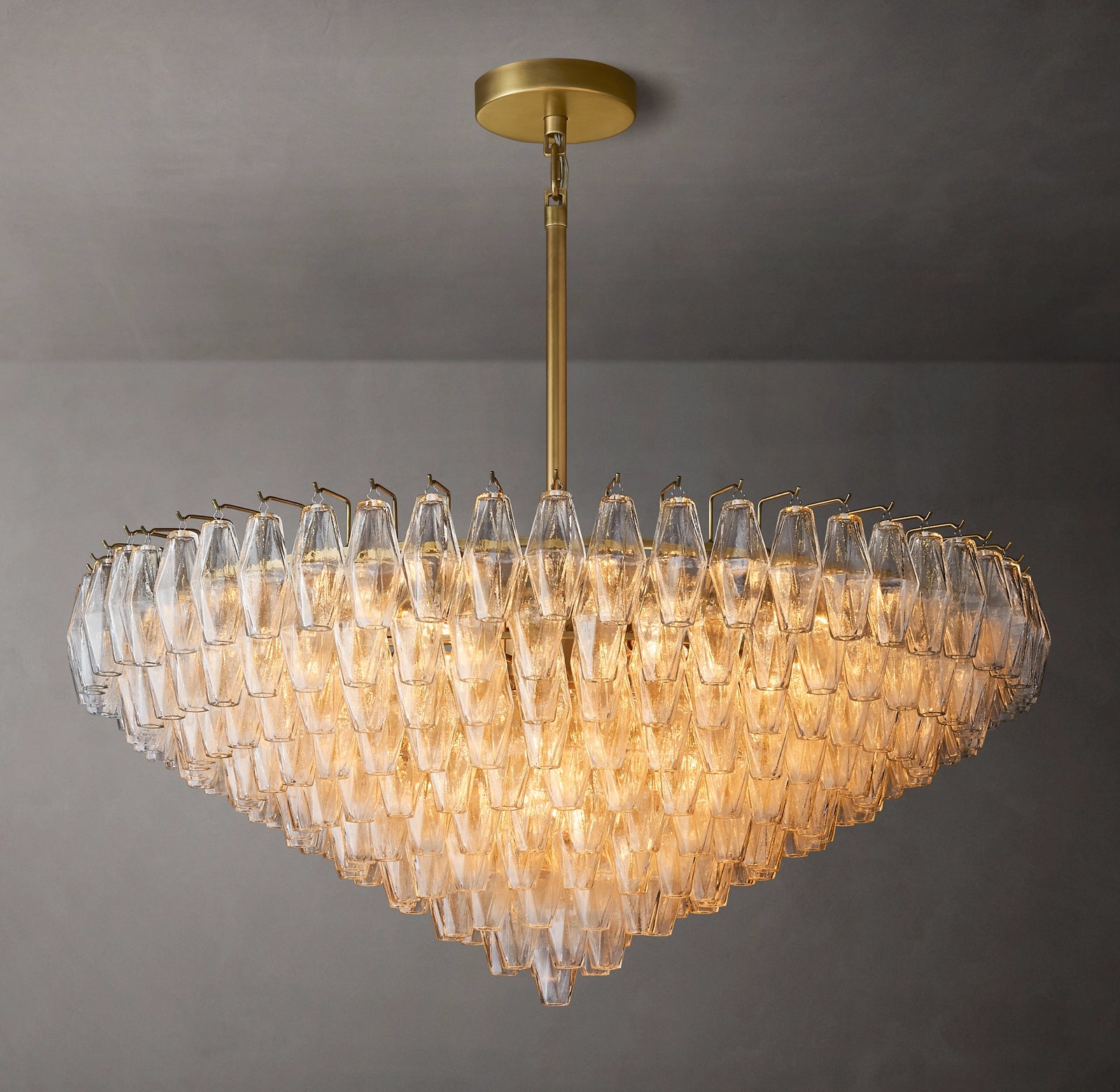 WOMO Clear Murano Glass Tiered Chandelier - Chiara