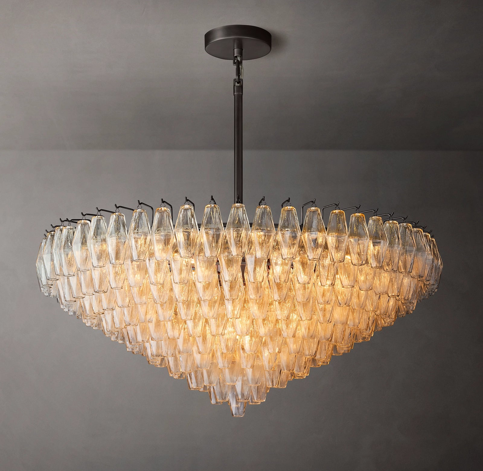 WOMO Clear Murano Glass Tiered Chandelier - Chiara