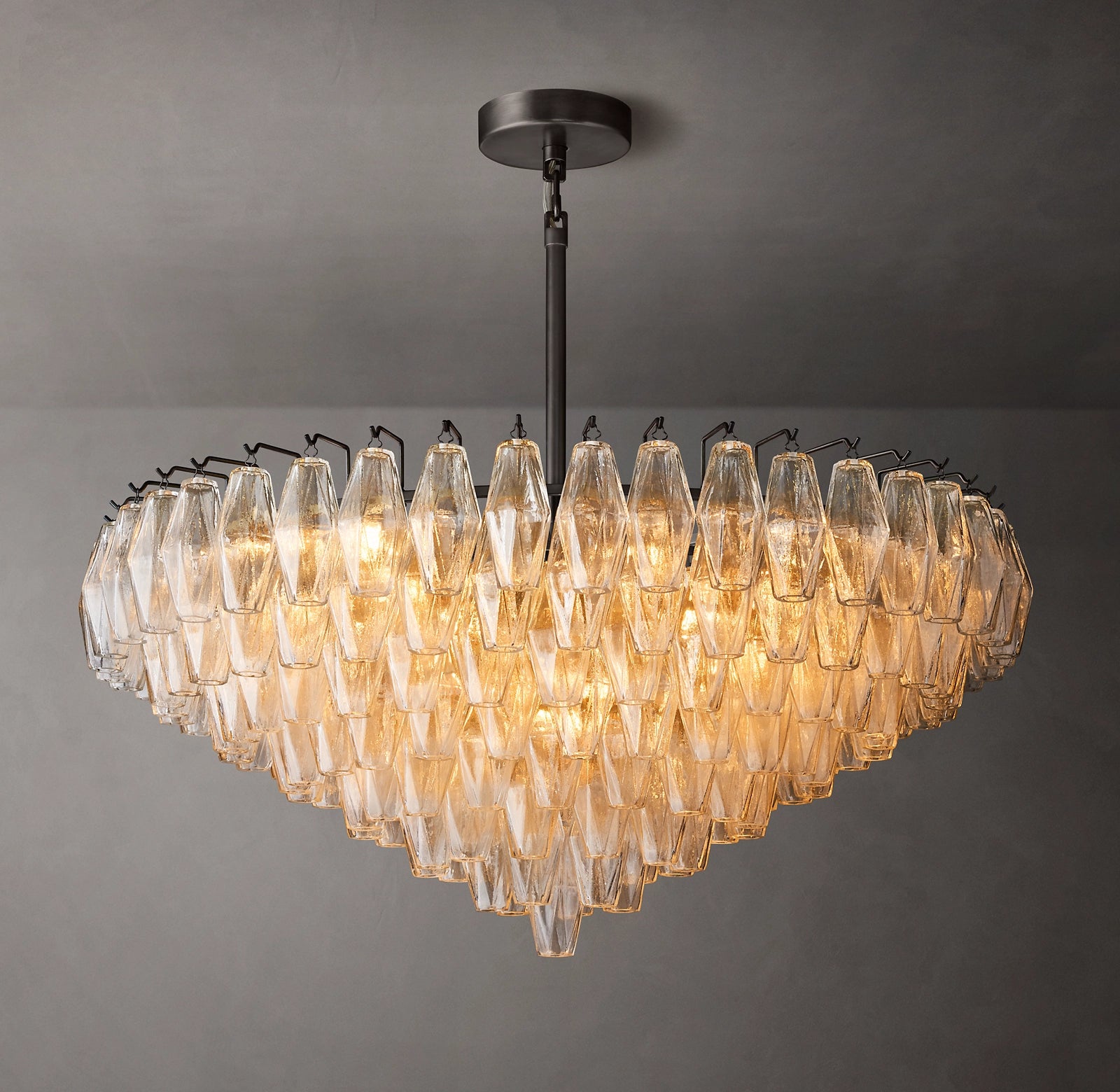WOMO Clear Murano Glass Tiered Chandelier - Chiara