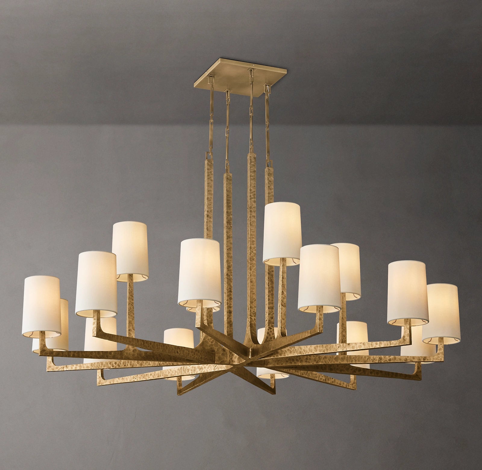WOMO Hammered Metal Arm Shaded Chandelier – Wright