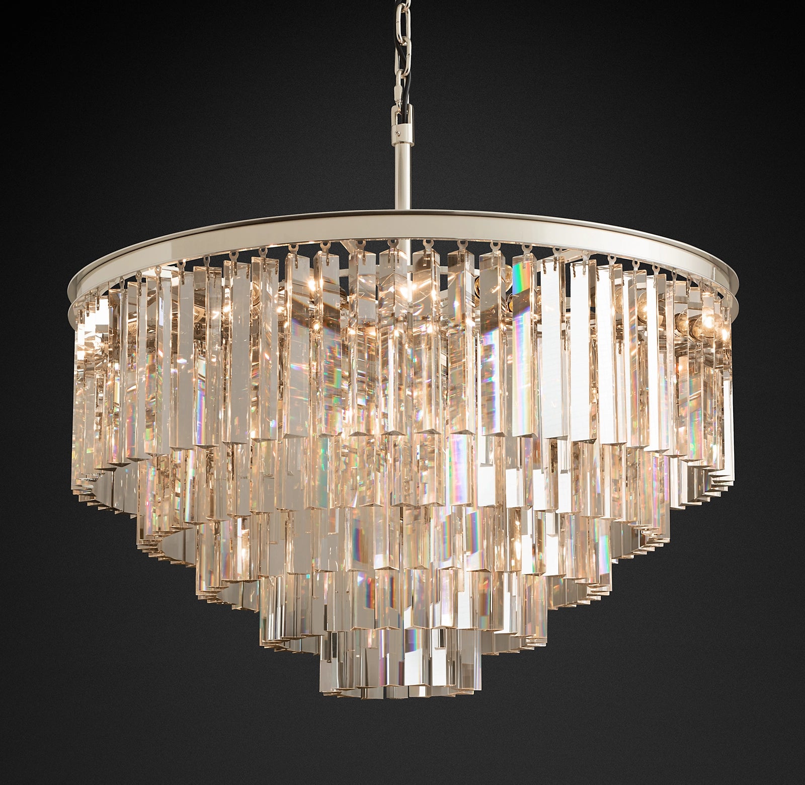 WOMO Crystal Prism Tiered Chandelier - Odeon