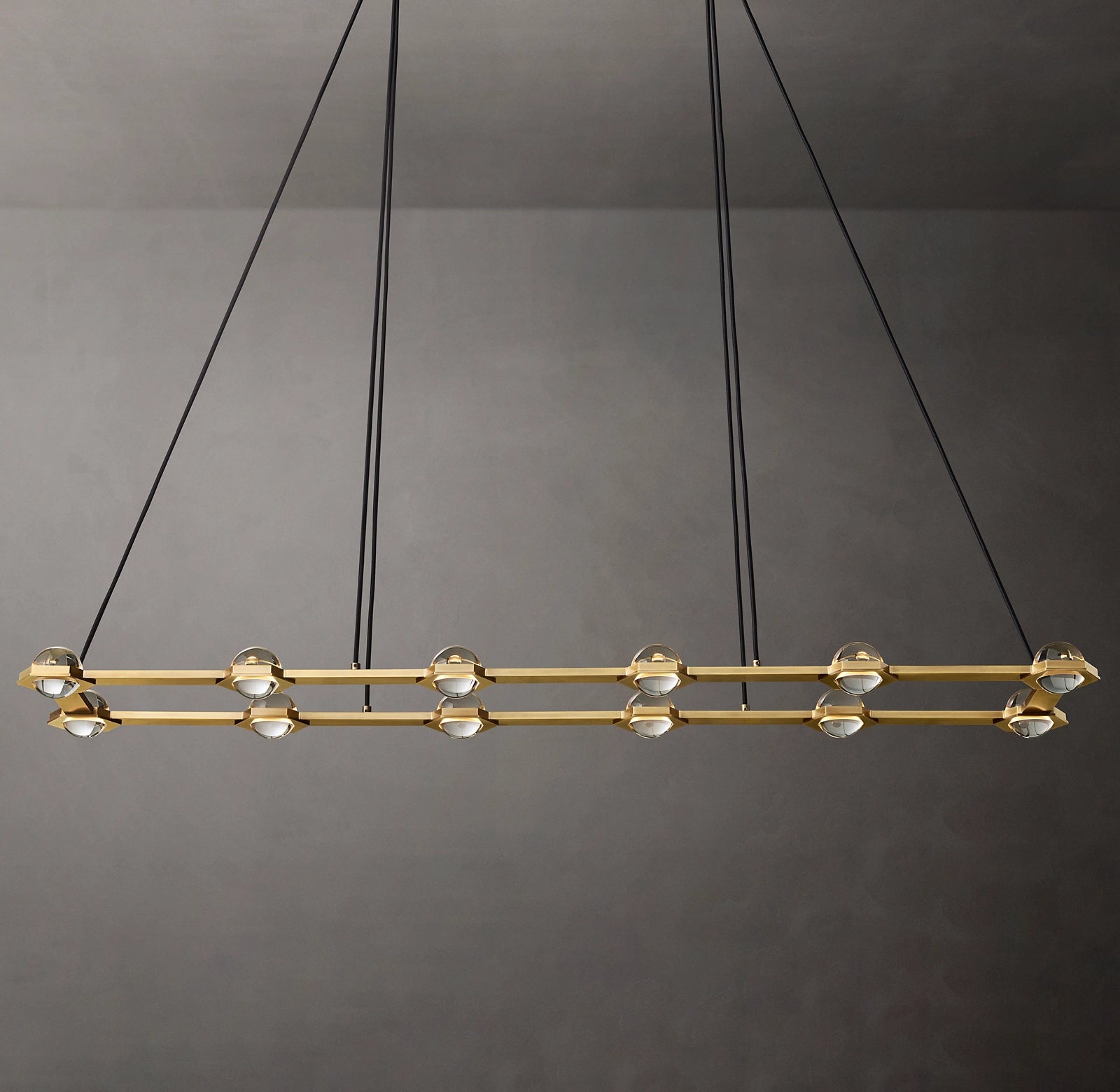 WOMO Globe Crystal Rectangular Chandelier - Eclatant