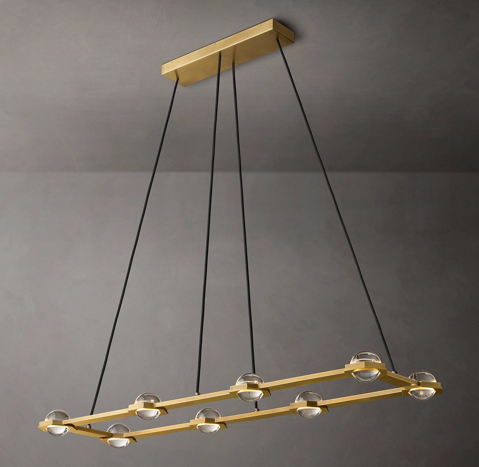 WOMO Globe Crystal Rectangular Chandelier - Eclatant