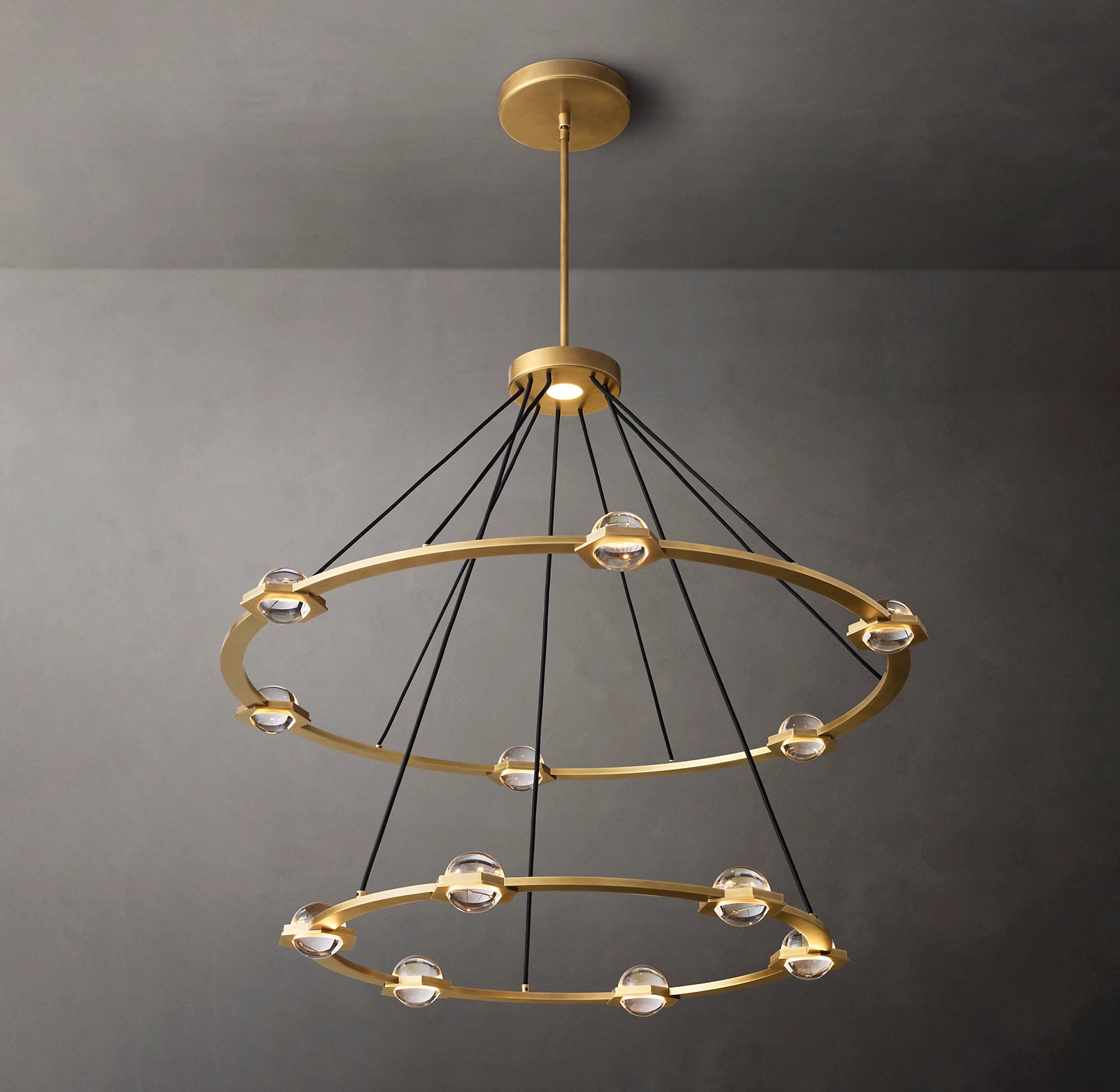 WOMO Globe Crystal Tiered Ring Chandelier - Eclatant