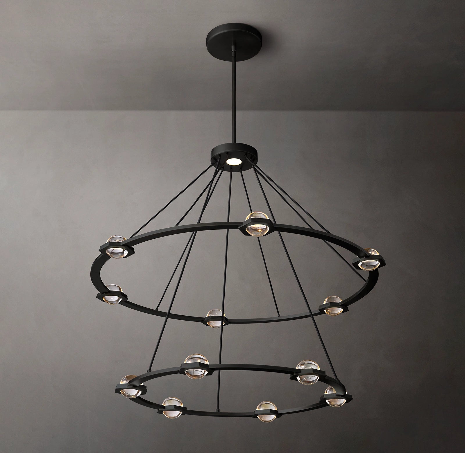 WOMO Globe Crystal Tiered Ring Chandelier - Eclatant