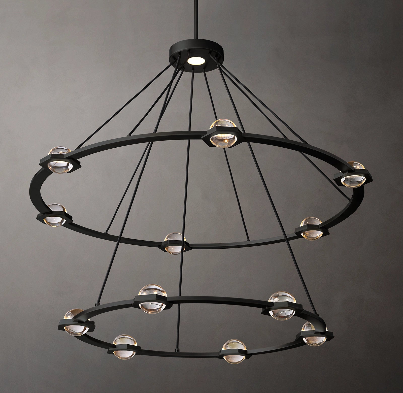 WOMO Globe Crystal Tiered Ring Chandelier - Eclatant