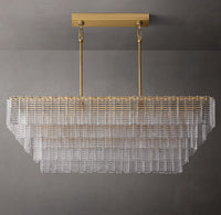WOMO Ribbed Glass Rectangular Chandelier - Sirene