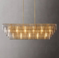 WOMO Ribbed Glass Rectangular Chandelier - Sirene