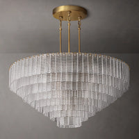 WOMO Ribbed Clear Glass Tiered Chandelier - Sirene