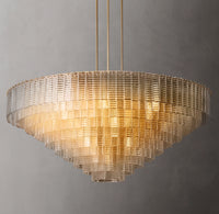 WOMO Ribbed Clear Glass Tiered Chandelier - Sirene