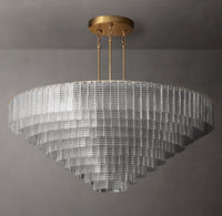WOMO Ribbed Clear Glass Tiered Chandelier - Sirene