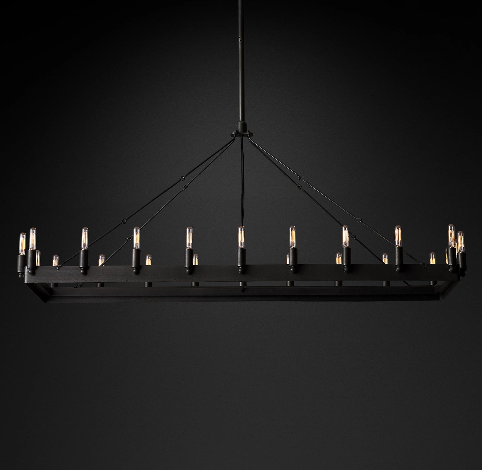 WOMO Filament Tubular Candle Rectangular Chandelier - Camino