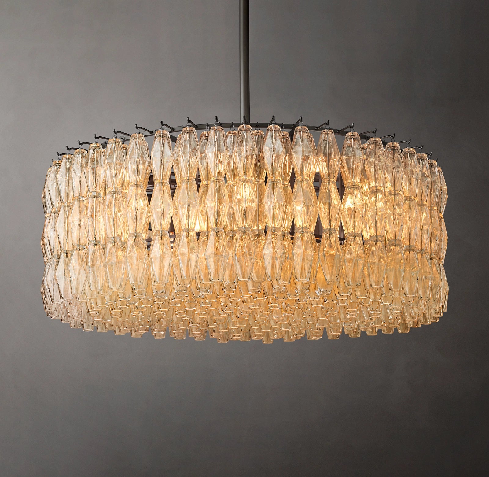 WOMO Clear Murano Glass Round Chandelier - Chiara