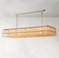 WOMO Clear Murano Glass Rectangular Chandelier - Chiara