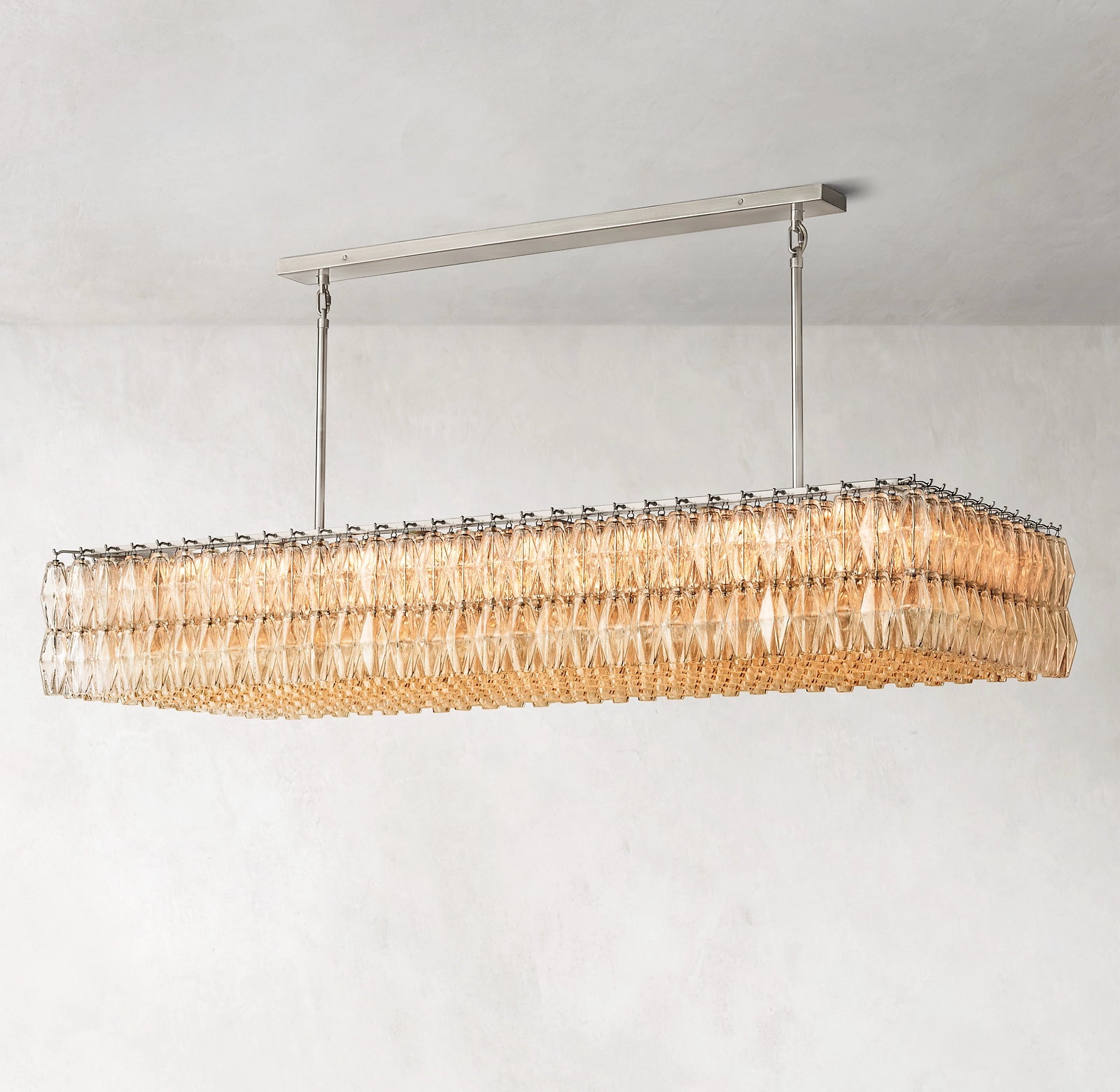 WOMO Clear Murano Glass Rectangular Chandelier - Chiara