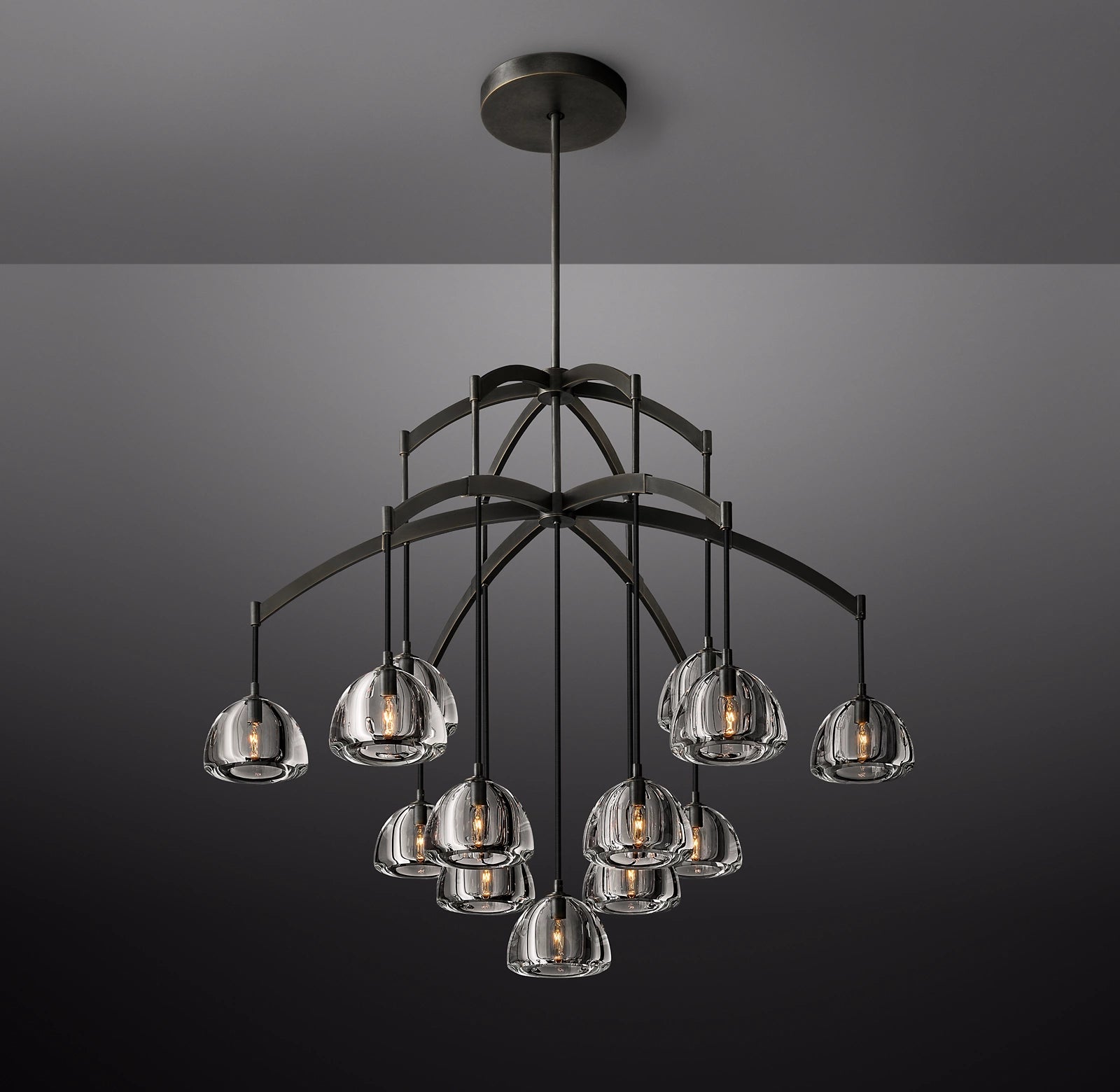 WOMO Crystal Cluster Chandelier - Hemisphere