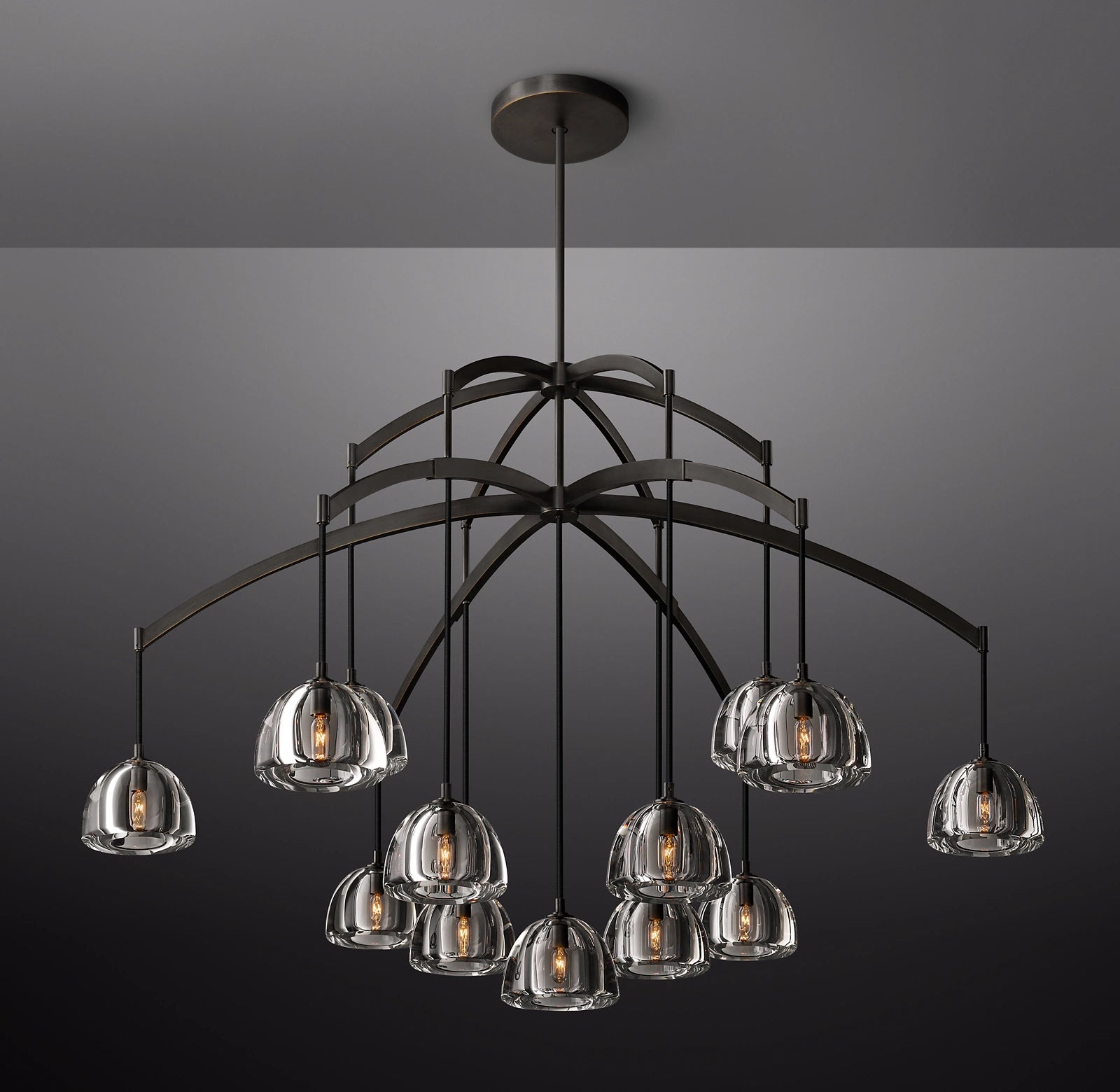 WOMO Crystal Cluster Chandelier - Hemisphere