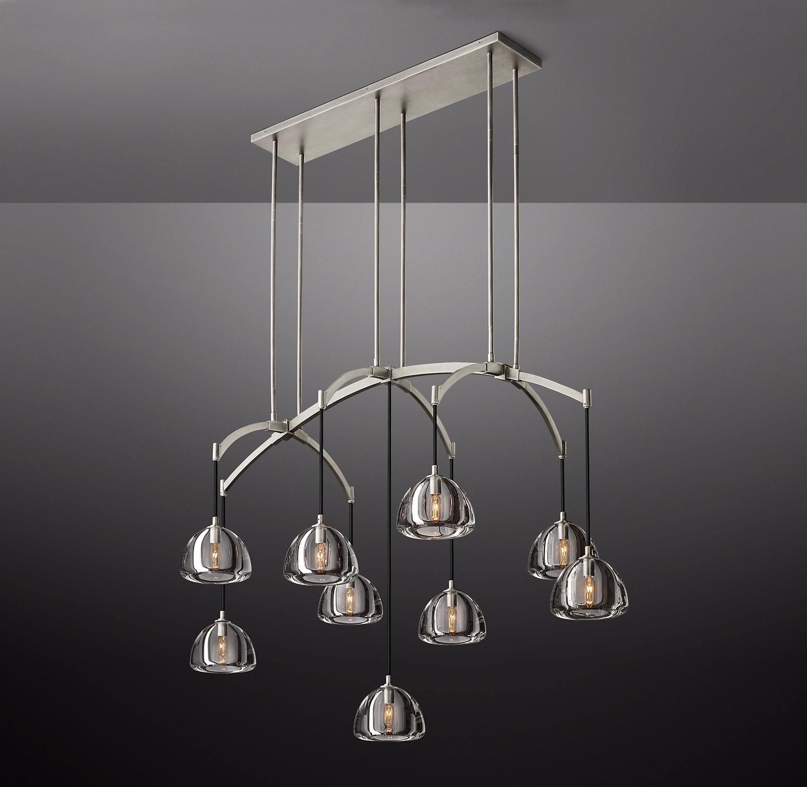WOMO Crystal Linear Chandelier - Hemisphere