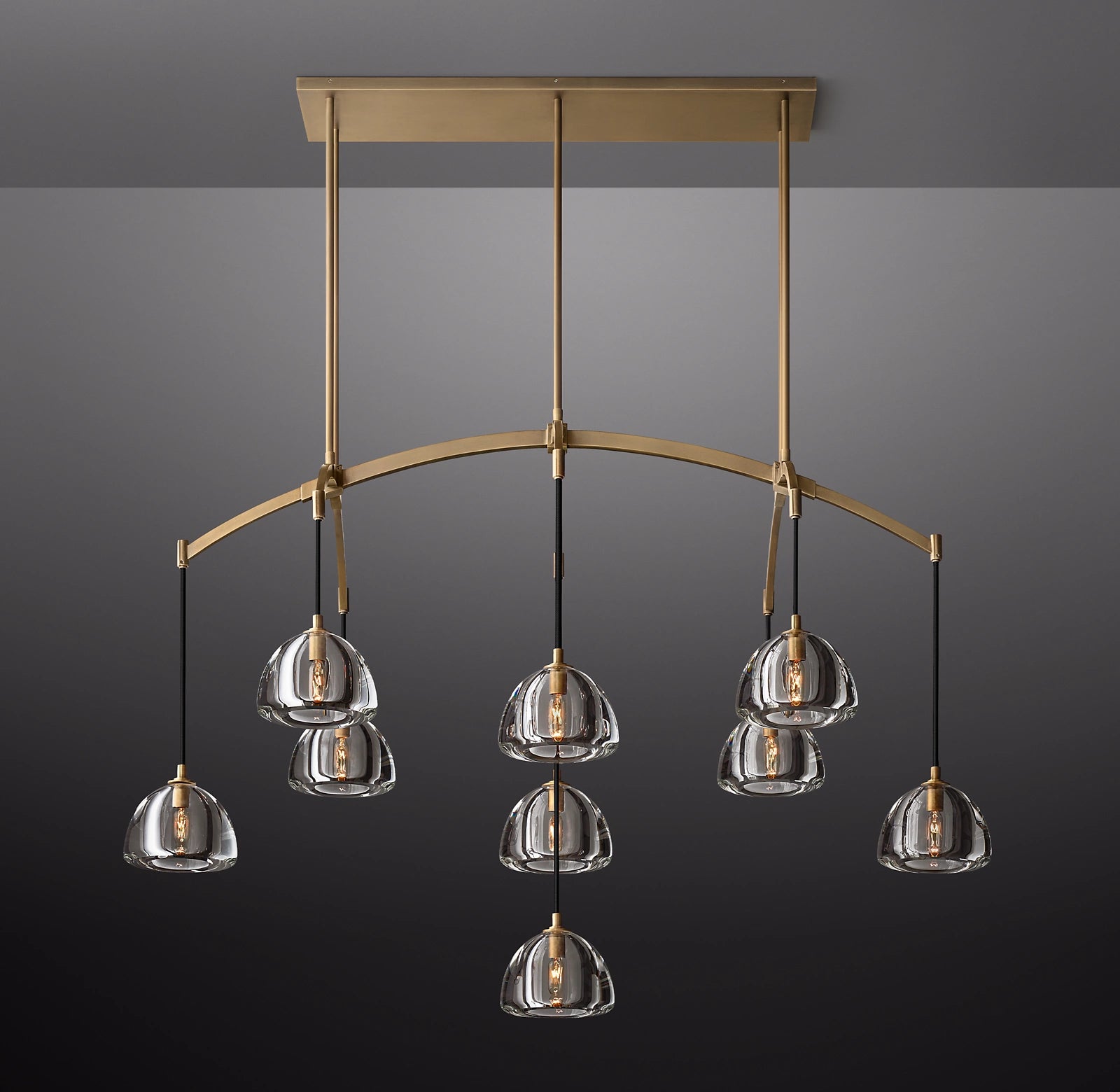 WOMO Crystal Linear Chandelier - Hemisphere