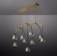 WOMO Crystal Linear Chandelier - Hemisphere