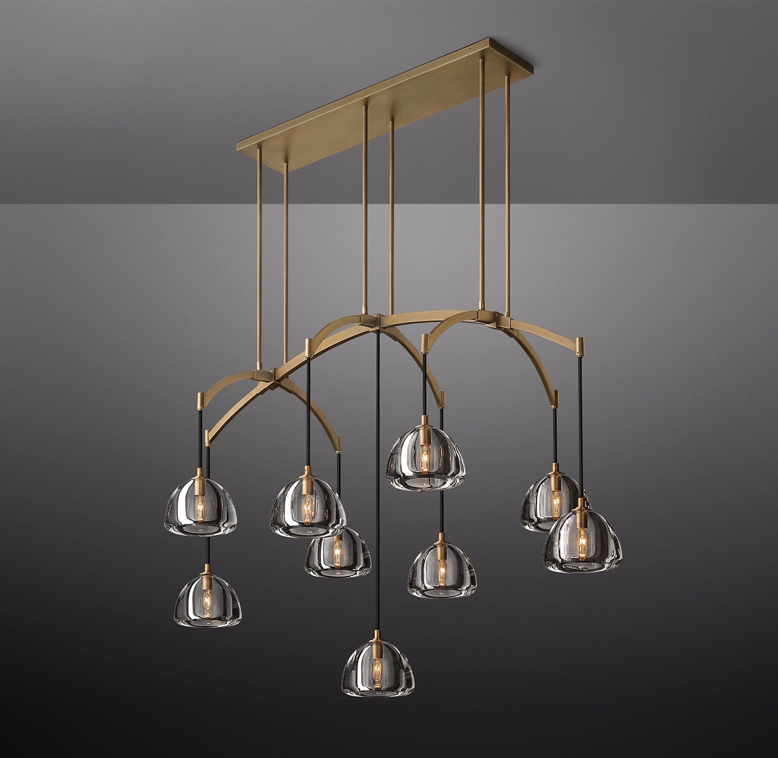WOMO Crystal Linear Chandelier - Hemisphere