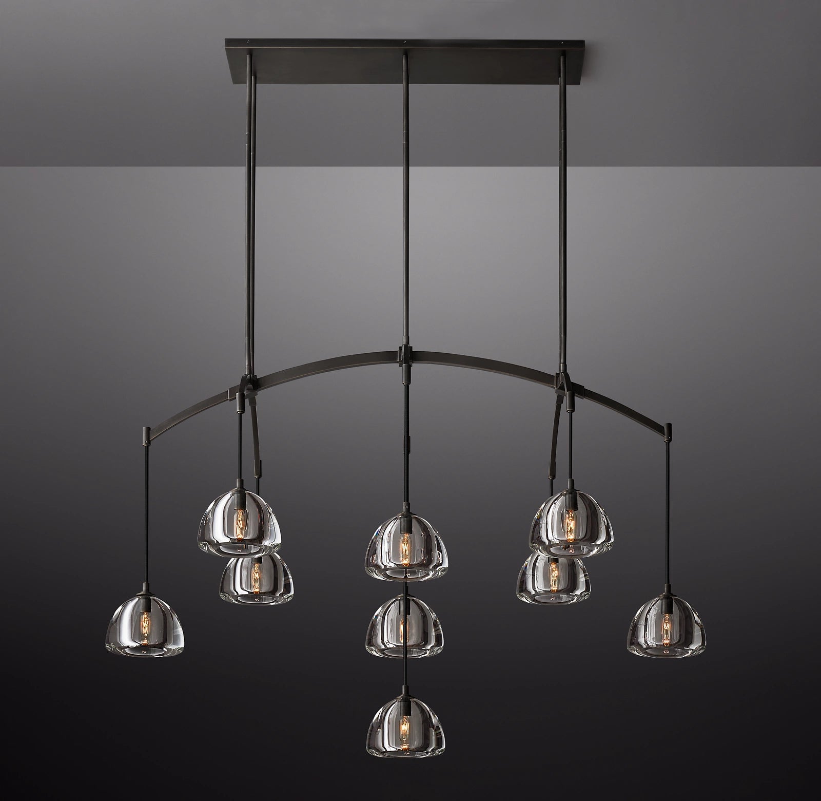 WOMO Crystal Linear Chandelier - Hemisphere