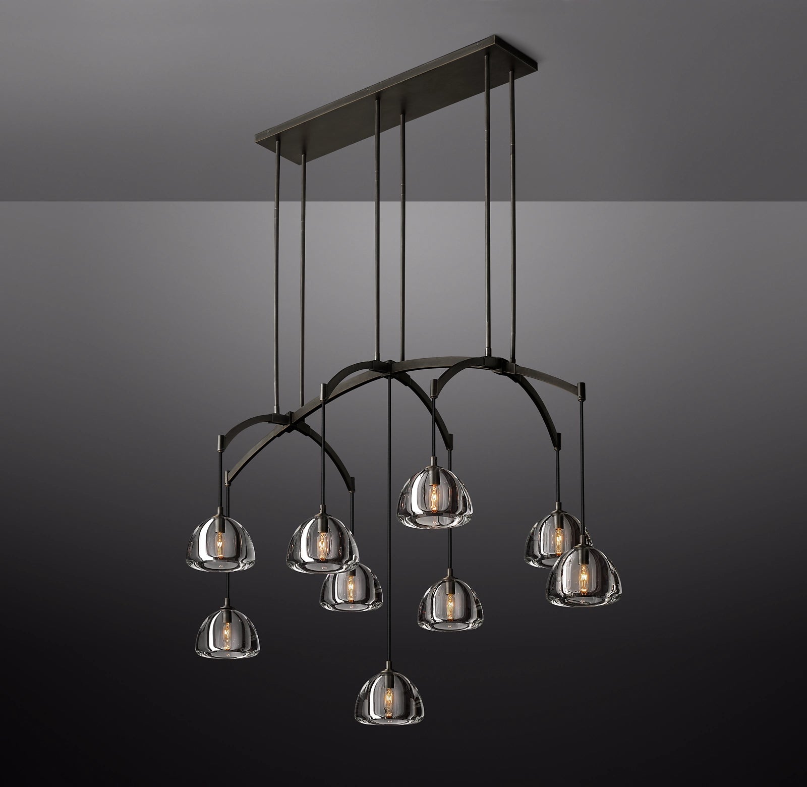 WOMO Crystal Linear Chandelier - Hemisphere