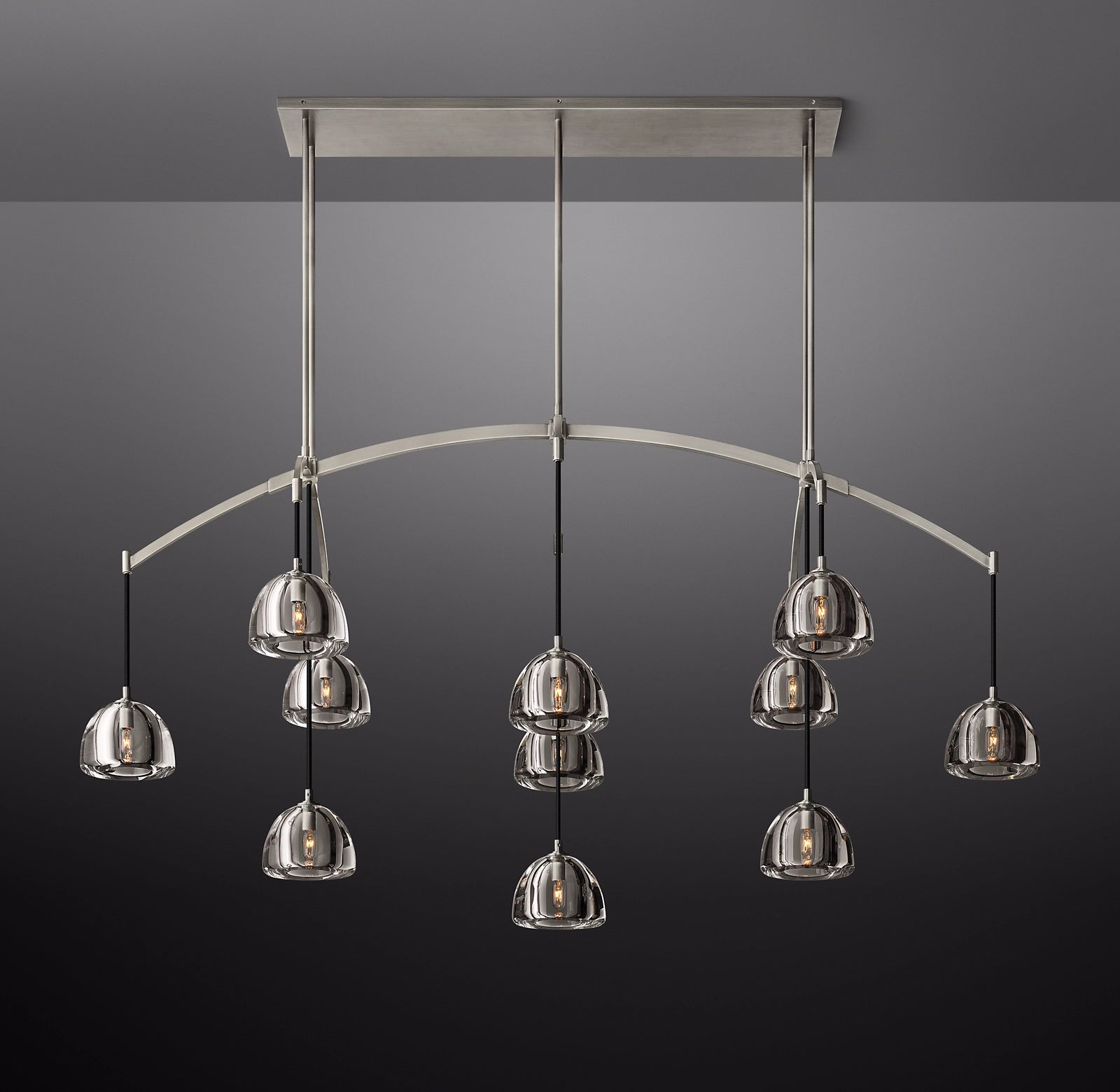 WOMO Crystal Linear Chandelier - Hemisphere