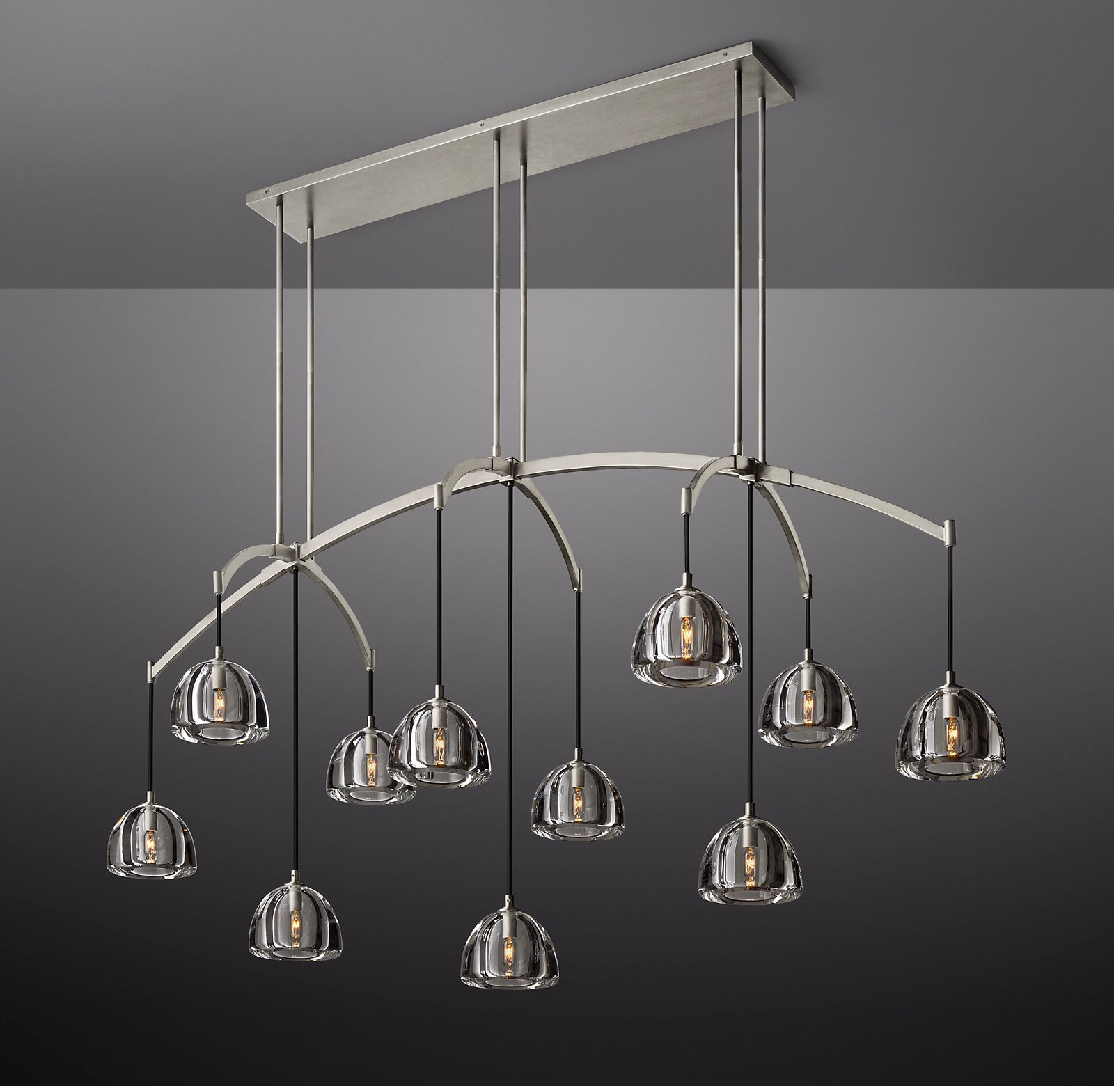 WOMO Crystal Linear Chandelier - Hemisphere