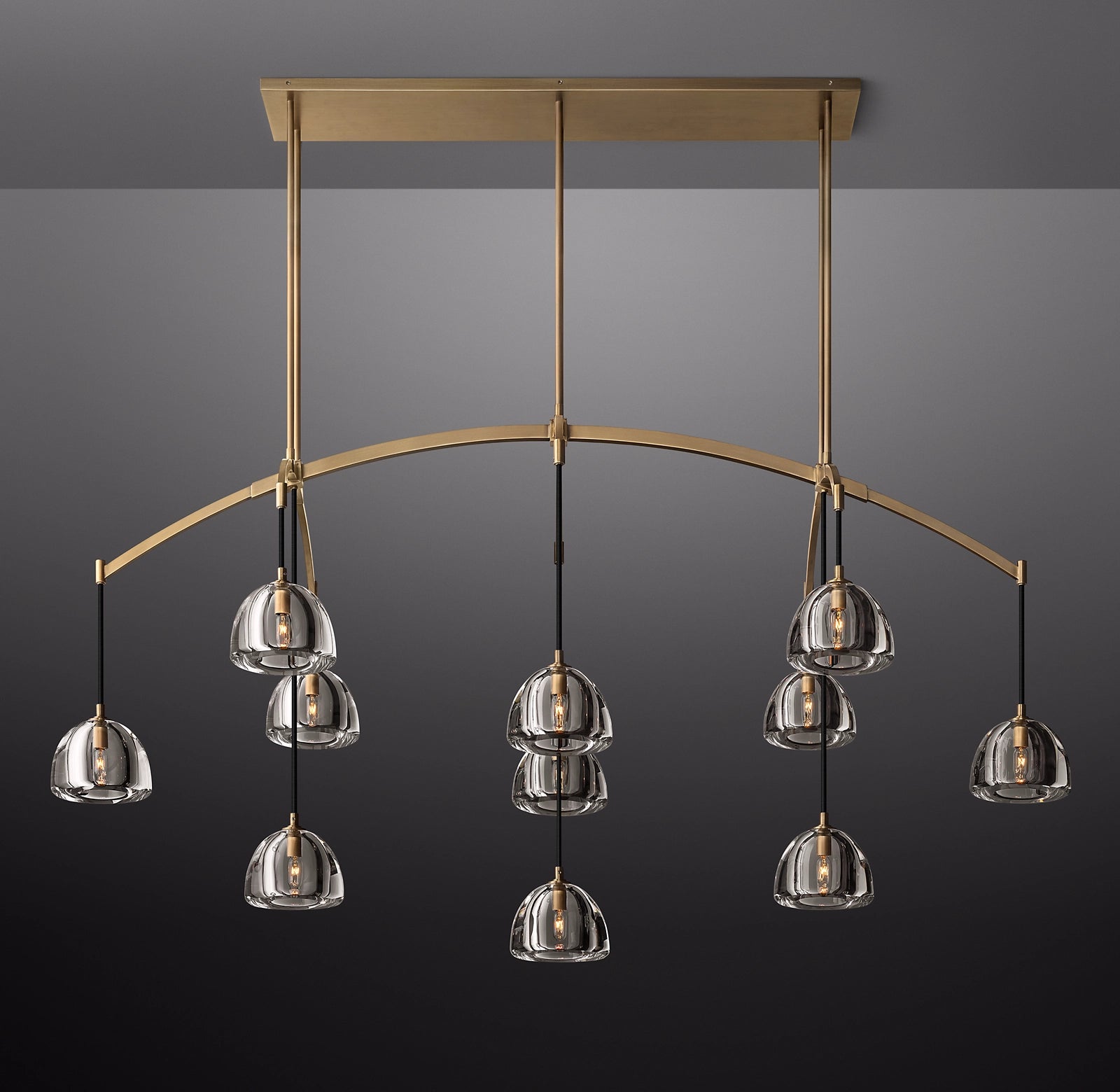 WOMO Crystal Linear Chandelier - Hemisphere