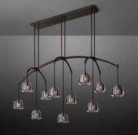 WOMO Crystal Linear Chandelier - Hemisphere