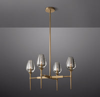 WOMO 27 Inch Torchiere Crystal Arm Chandelier - Tulip