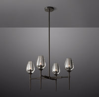 WOMO 27 Inch Torchiere Crystal Arm Chandelier - Tulip
