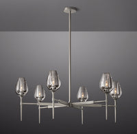 WOMO 27 Inch Torchiere Crystal Arm Chandelier - Tulip