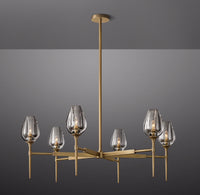 WOMO 27 Inch Torchiere Crystal Arm Chandelier - Tulip