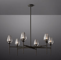 WOMO 27 Inch Torchiere Crystal Arm Chandelier - Tulip