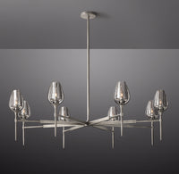 WOMO 27 Inch Torchiere Crystal Arm Chandelier - Tulip