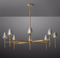WOMO 27 Inch Torchiere Crystal Arm Chandelier - Tulip