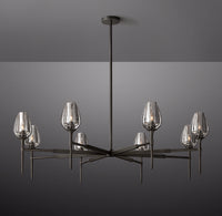 WOMO 27 Inch Torchiere Crystal Arm Chandelier - Tulip