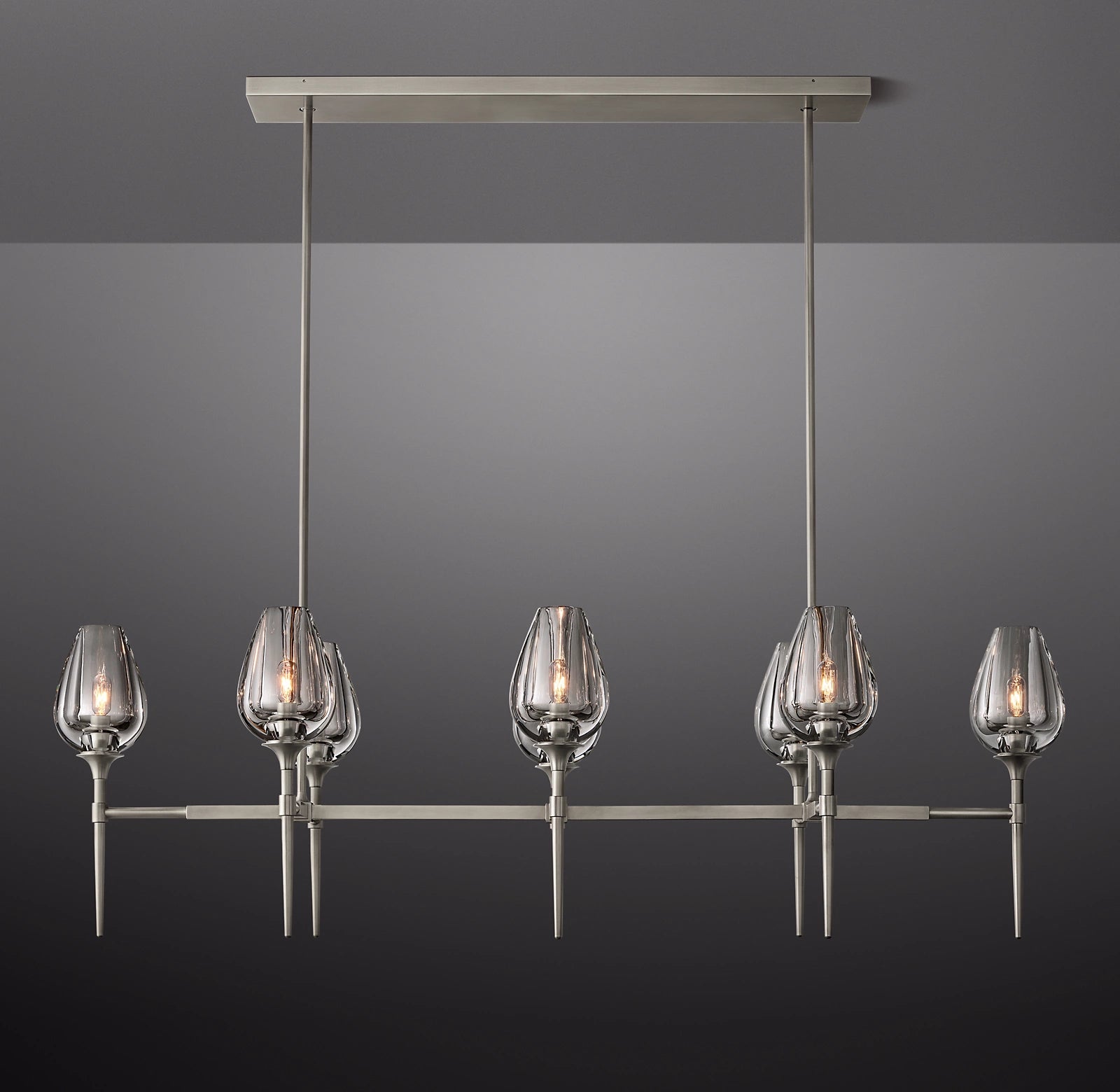 WOMO Torchiere Crystal Linear Chandelier - Tulip