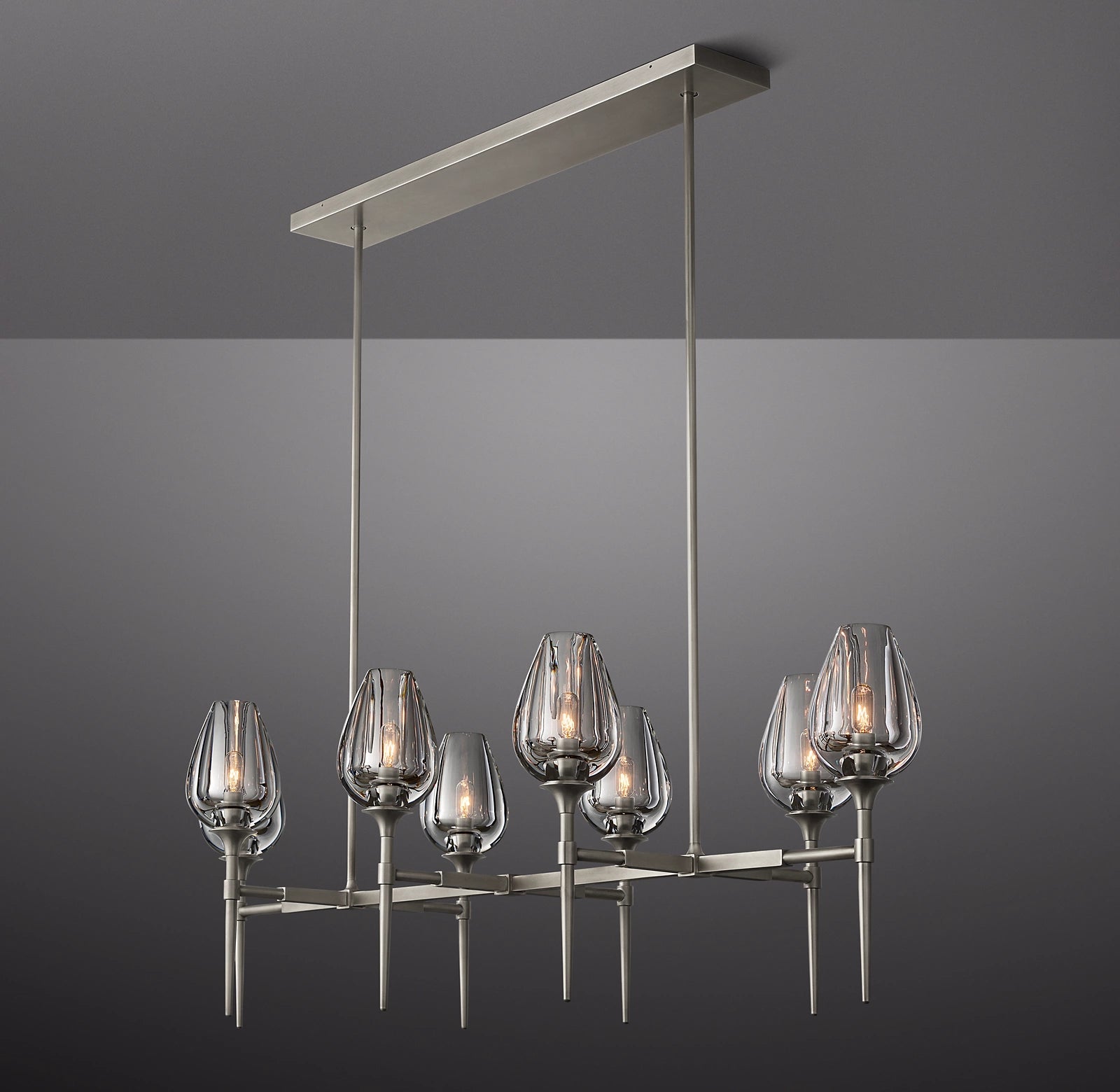 WOMO Torchiere Crystal Linear Chandelier - Tulip