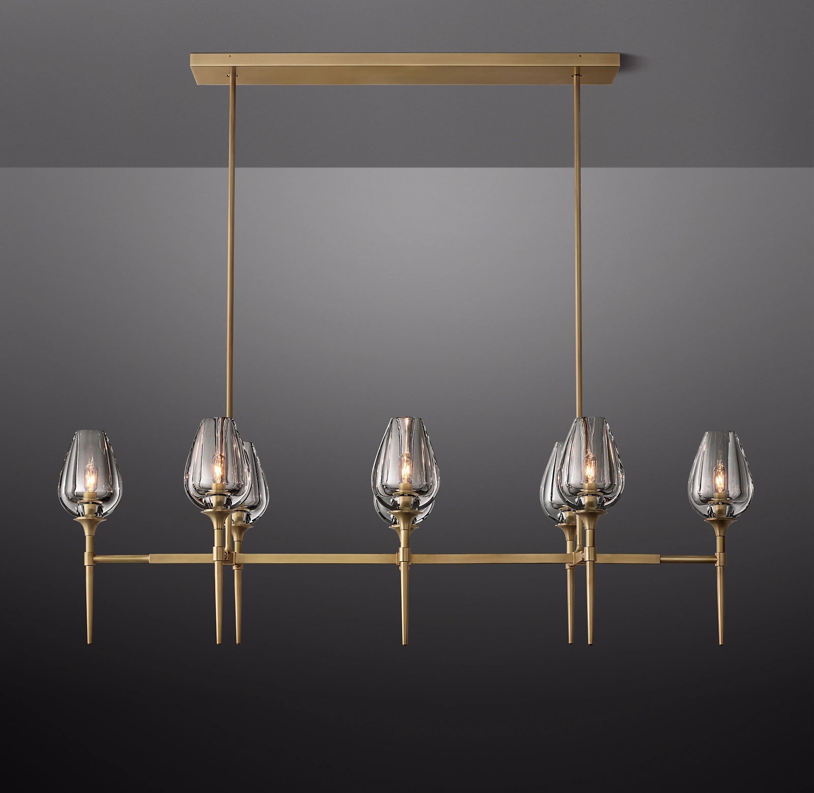 WOMO Torchiere Crystal Linear Chandelier - Tulip