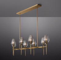 WOMO Torchiere Crystal Linear Chandelier - Tulip