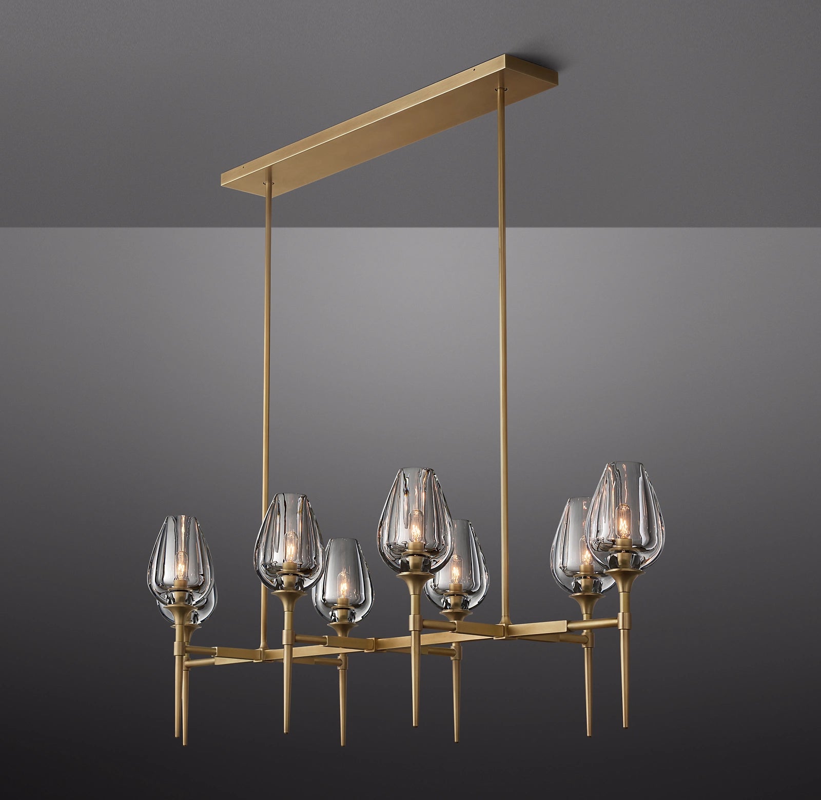 WOMO Torchiere Crystal Linear Chandelier - Tulip