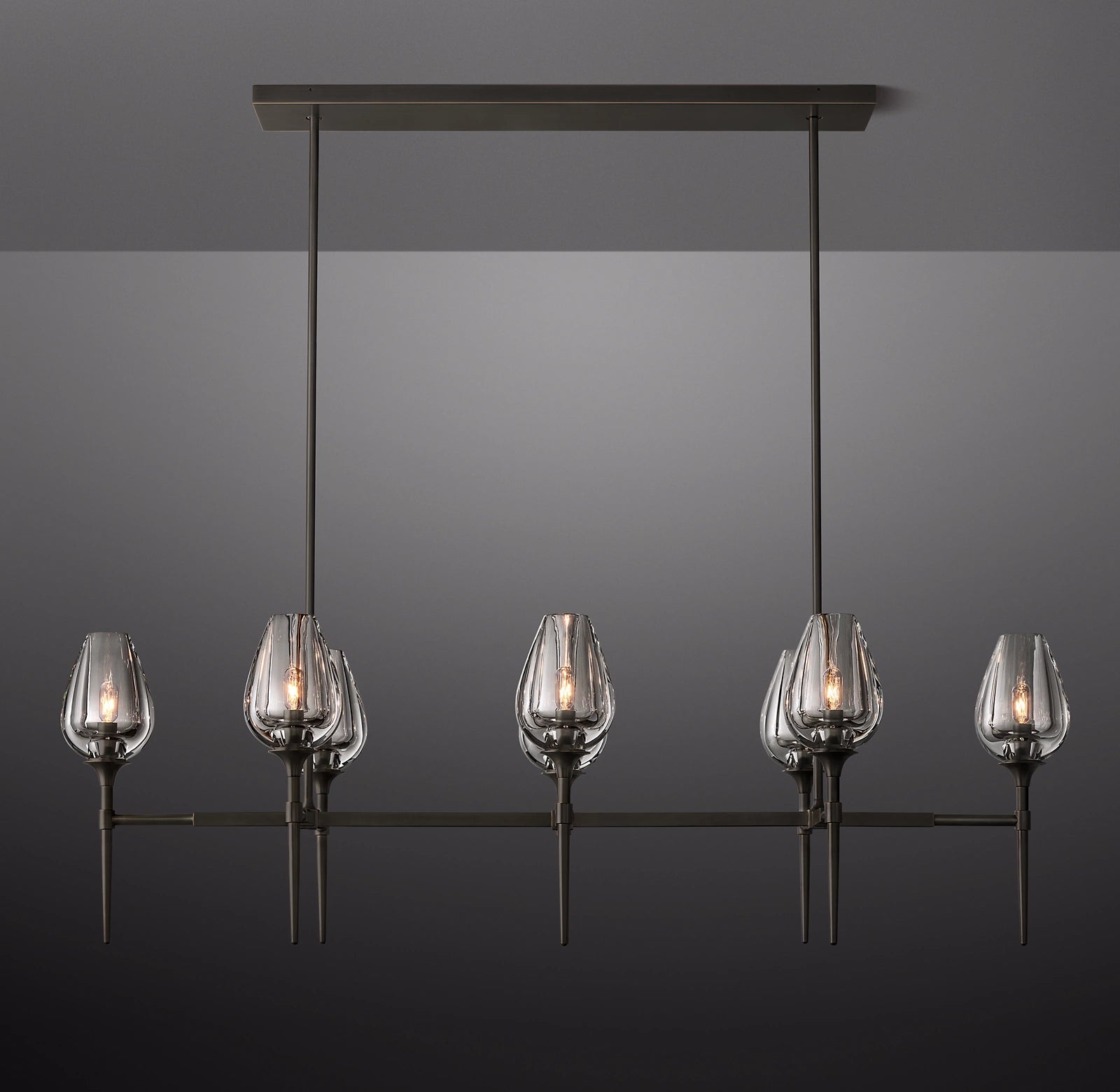 WOMO Torchiere Crystal Linear Chandelier - Tulip