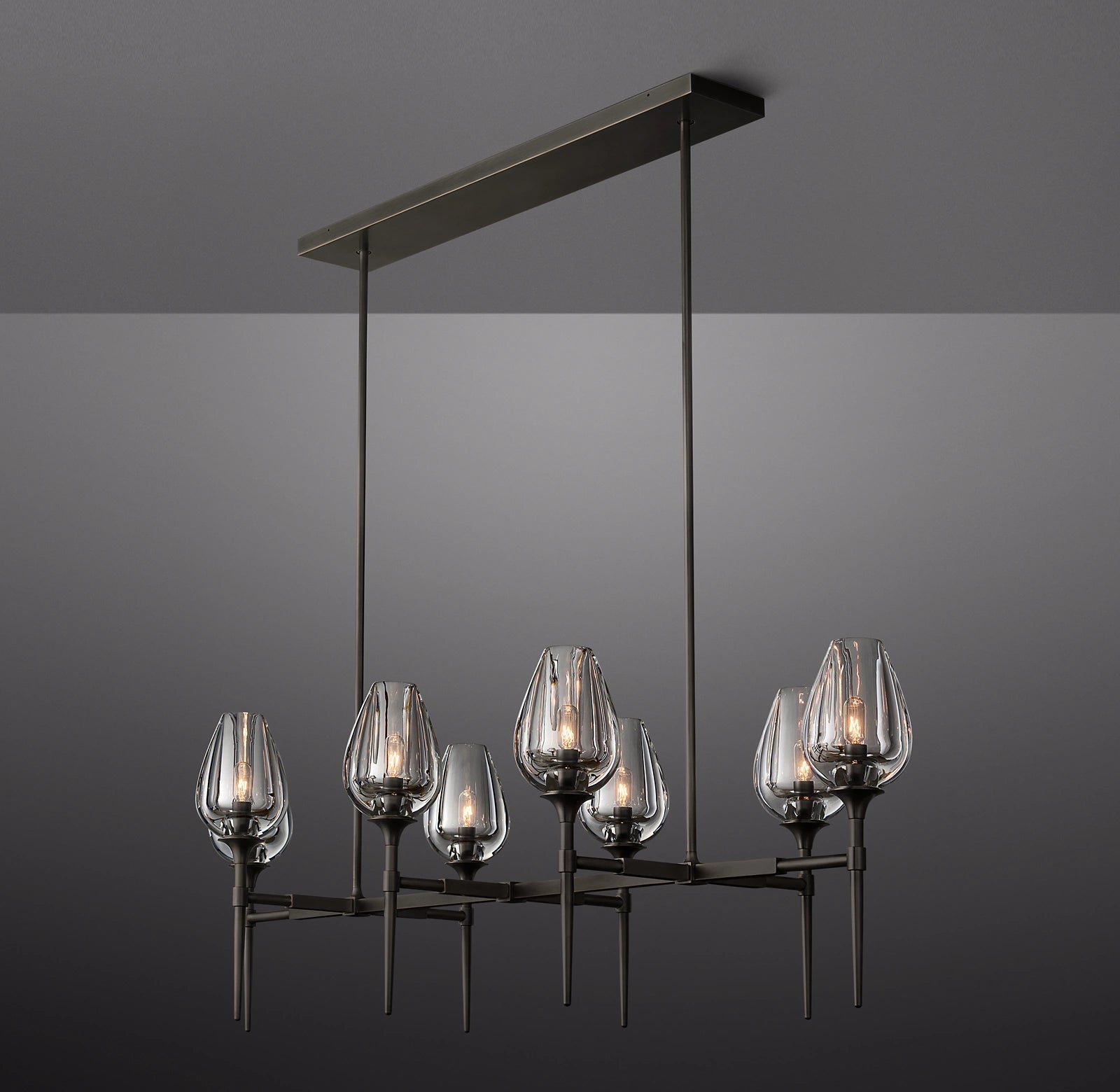 WOMO Torchiere Crystal Linear Chandelier - Tulip