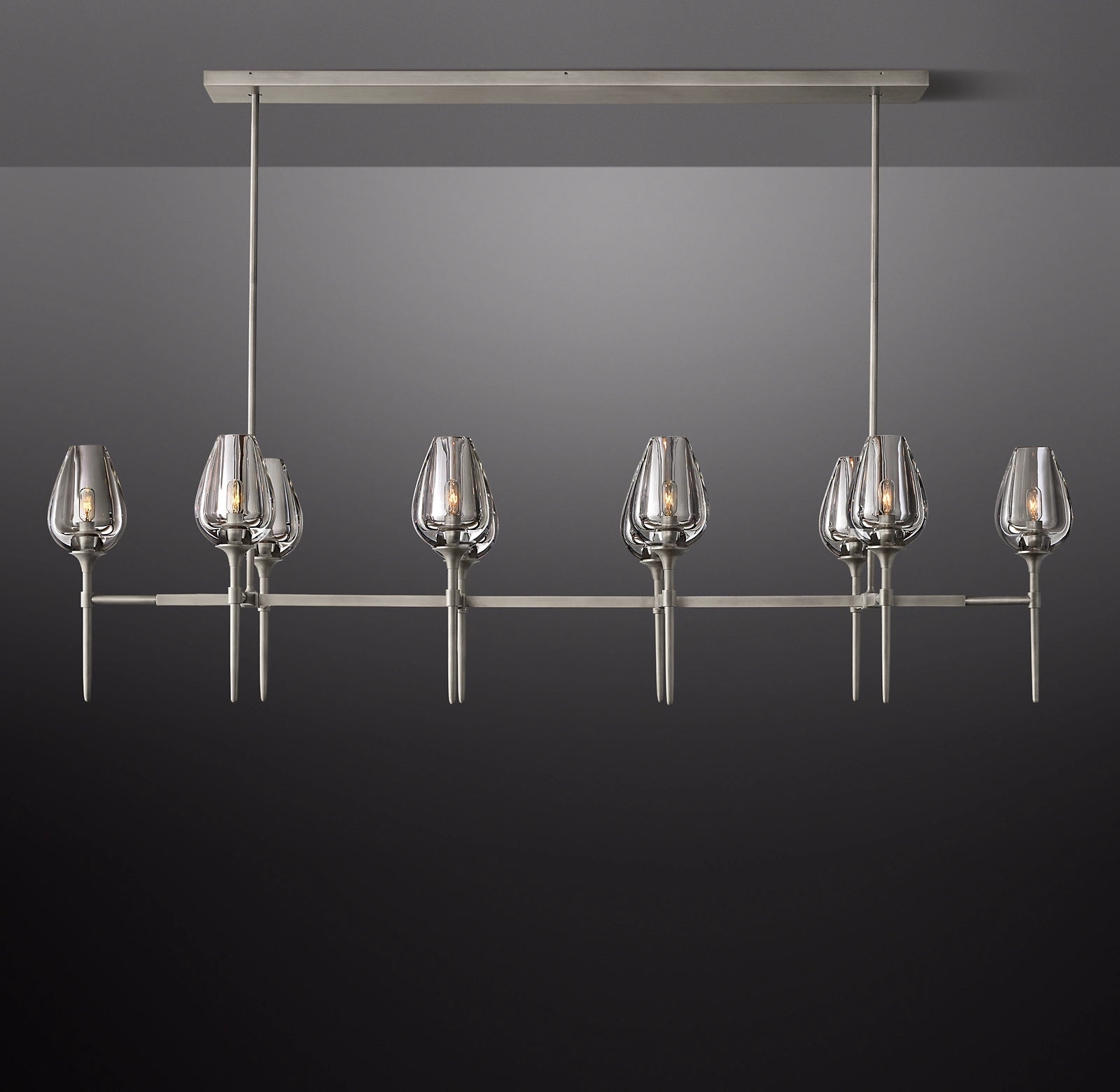 WOMO Torchiere Crystal Linear Chandelier - Tulip